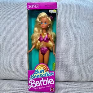 Vintage 1991 Sun Sensation Skipper Barbie doll in box. Box has damage